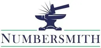 A blue and white logo of the timbersmith company.